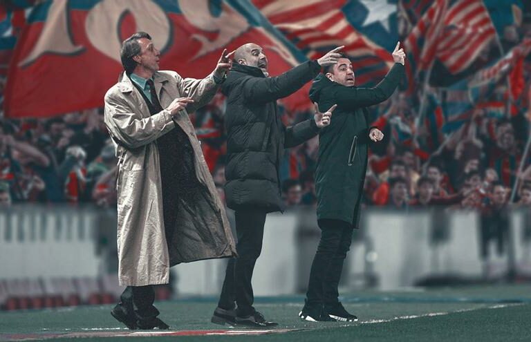 Cruyff, Guardiola y Xavi