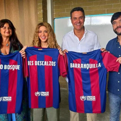 Shakira con su jersey del FC Barcelona